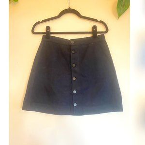 American Apparel Denim A-Line Button Front High Waist Mini Skirt (size M)